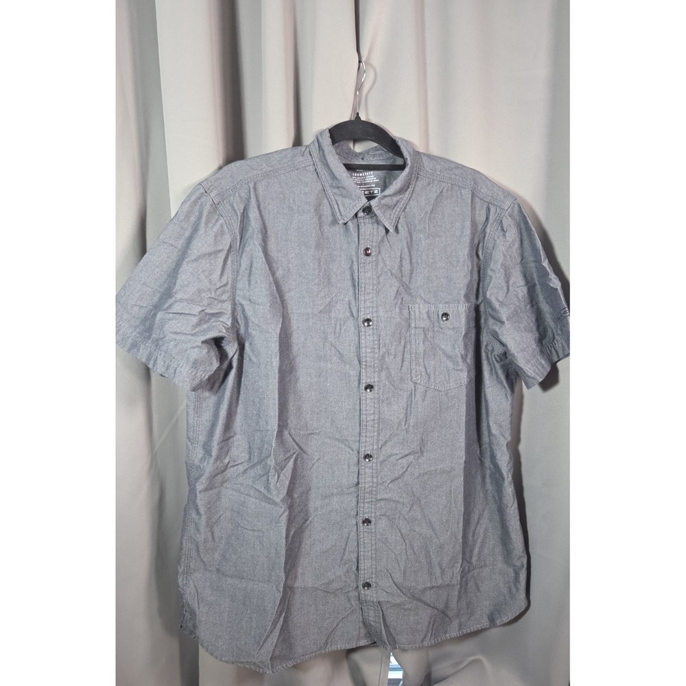 Sheetz Gray Short Sleeve Button‎ Employee Logo Shirt XL